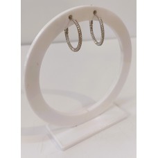 Ασημένια σκουλαρίκια κρίκοι με ζιργκόν (SE94)